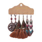 Boho Ethnic Feather Flower Vintage Earrings Set For Women