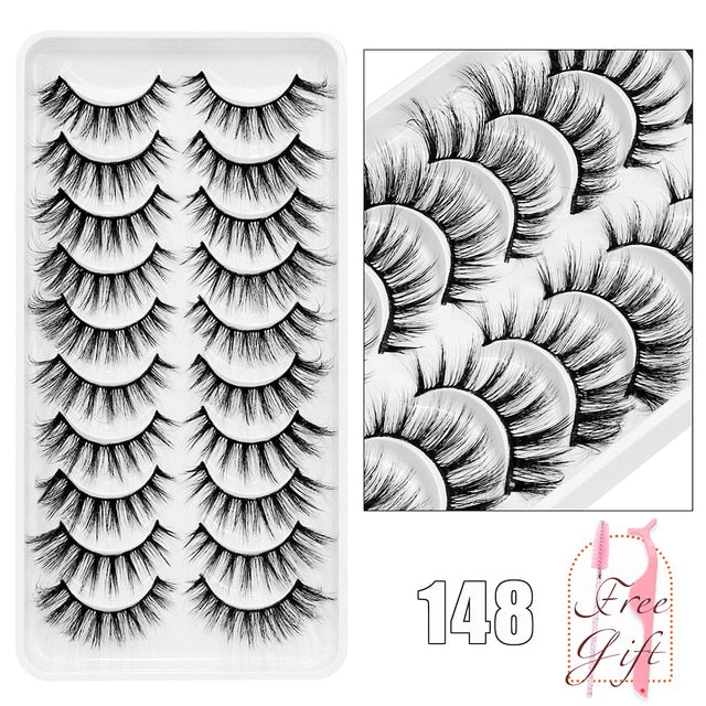 Natural False Eyelashes 5 Pairs Dramatic 3D Mink Lashes