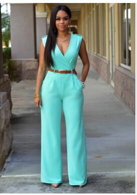 High waist v neck Jumpsuit for Women
