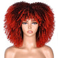 Short Hair Afro Kinky Curly Synthetic Wig With Bangs