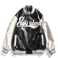 American retro letter embroidery leather jackets coats women's new street trend loose top