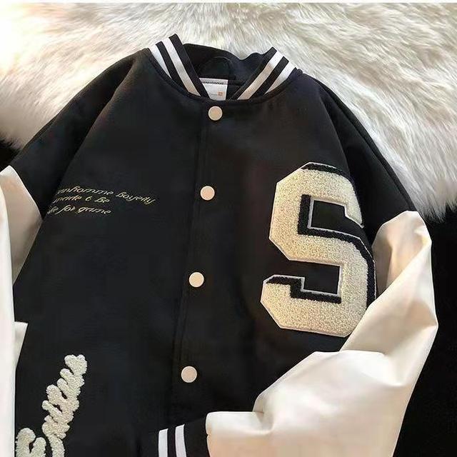 Spring and autumn base ball retro green bomber jacket embroidery trend couple