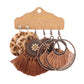 Boho Ethnic Feather Flower Vintage Earrings Set For Women