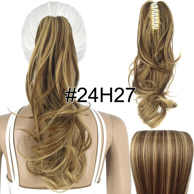 Synthetic Hair Wavy Claw Clip In Ponytail Hair Extension
