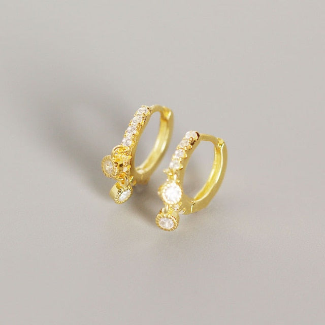 925 Sterling Silver Ear Buckle Small Hoop Earrings