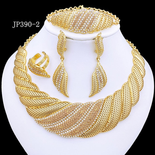 Italian Gold Plated Jewelry Set For Women