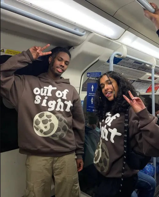 Y2k puffed printed font oversized hoodie