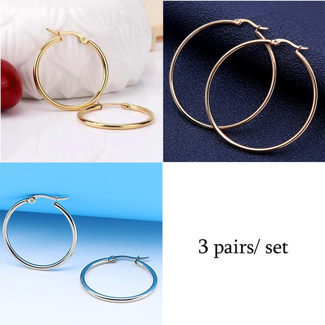 Classic Stainless Steel Hoop Earrings