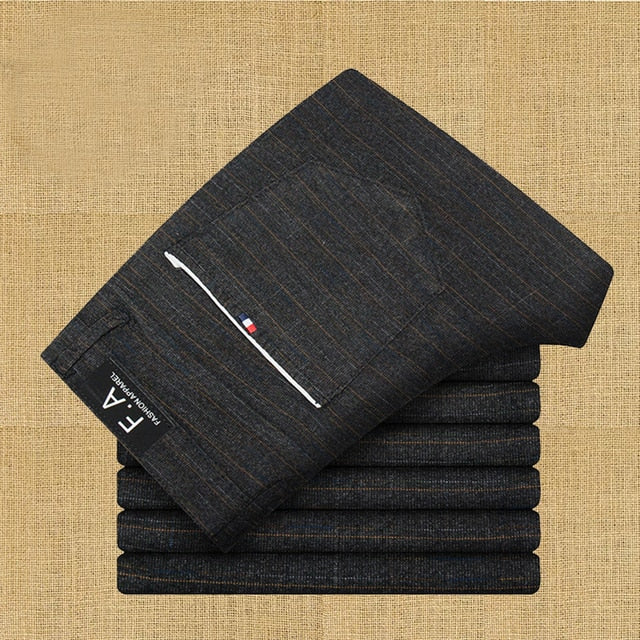 Thick Cotton And Straight Linen Trousers Male Pants - Casual Pants