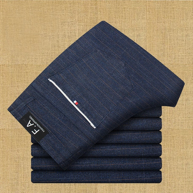 Thick Cotton And Straight Linen Trousers Male Pants - Casual Pants