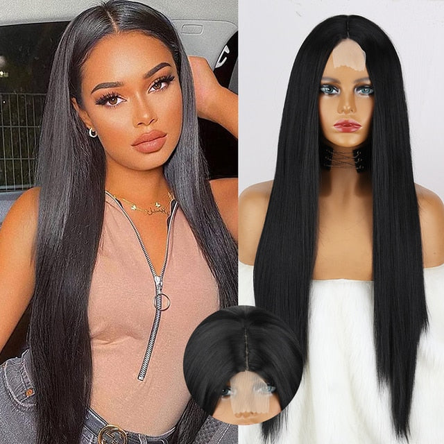 Colored Straight Natural Synthetic Wig