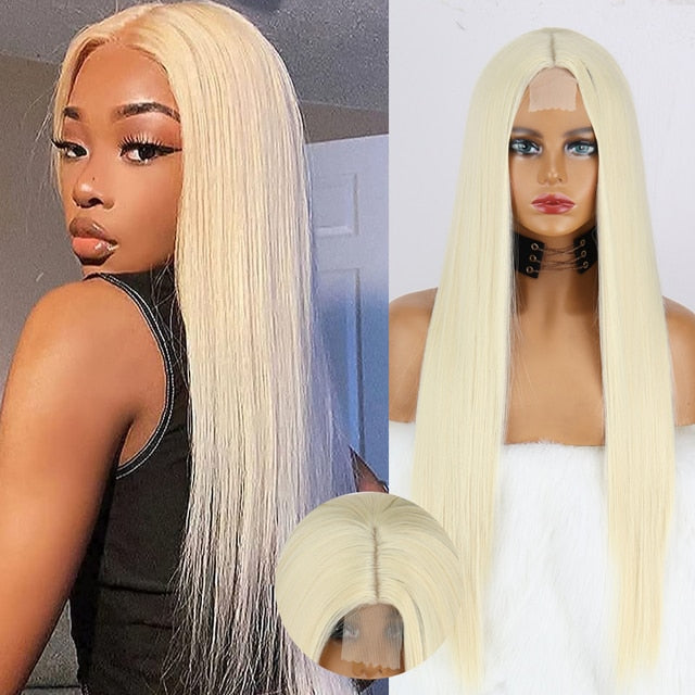 Colored Straight Natural Synthetic Wig