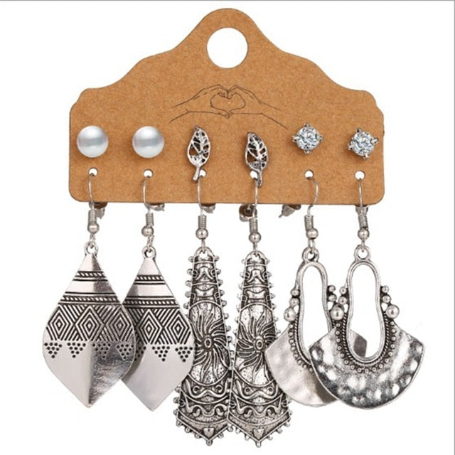 Vintage Ethnic Boho Earrings Set For Woman