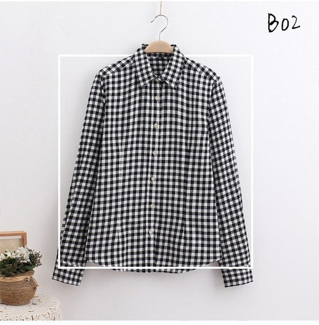 High-quality Soft Warm Winter Women's Plaid Shirt