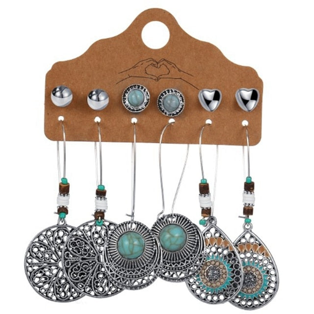 Vintage Ethnic Boho Earrings Set For Woman