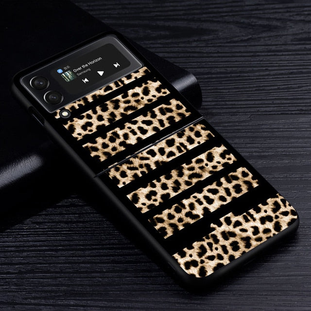 Leopard Print Cell Phone Case For Samsung Galaxy Z Flip3 5g