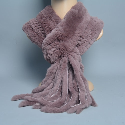 Fur Tassel Scarves Natural Warm Scarf