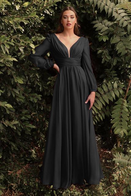 V Neck Floor Length Chiffon Evening Party Dress/ Bridesmaid Dress