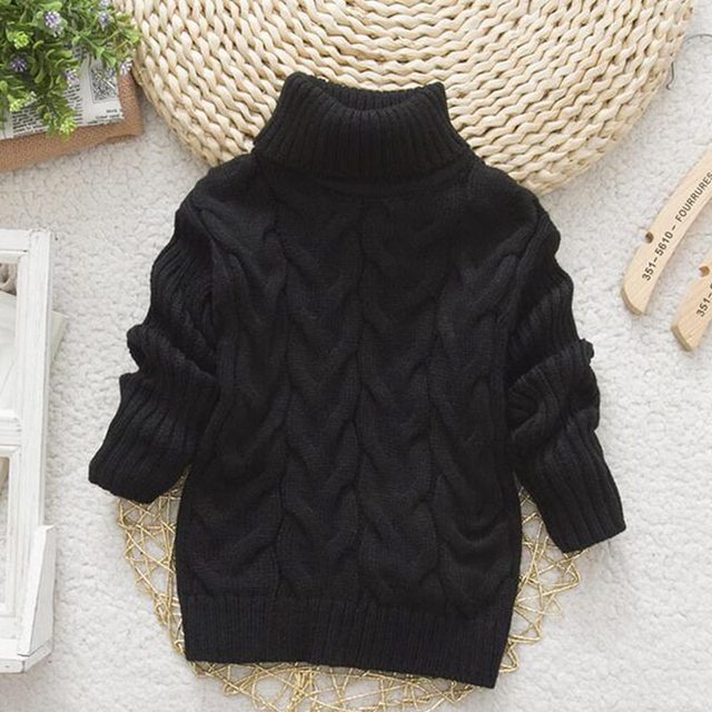 Turtleneck Knitted Sweaters Top for Girls