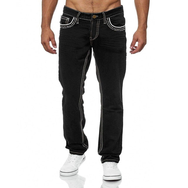 Straight and Pockets Stretch Denim Pants for Men - Jeans