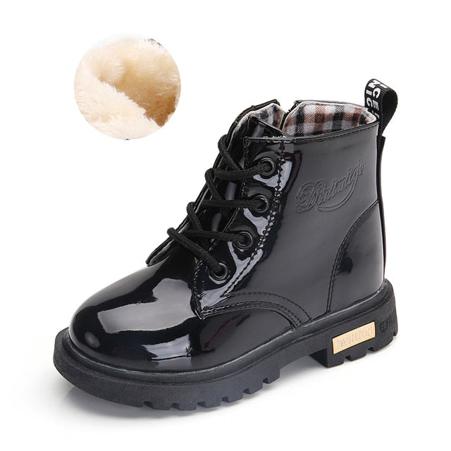 Leather Waterproof Boots Shoes for Girls