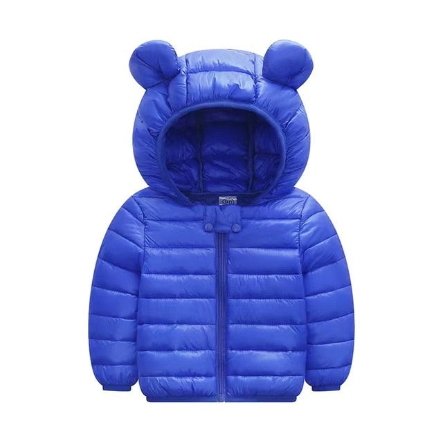 Light Color Coat With Ear Hoodie Jacket for Kids