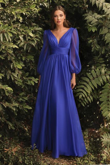 V Neck Floor Length Chiffon Evening Party Dress/ Bridesmaid Dress