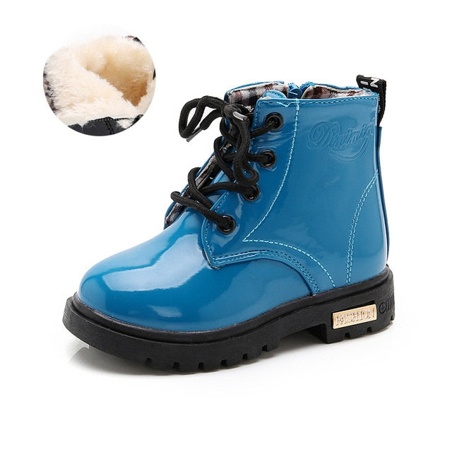 Leather Waterproof Boots Shoes for Girls