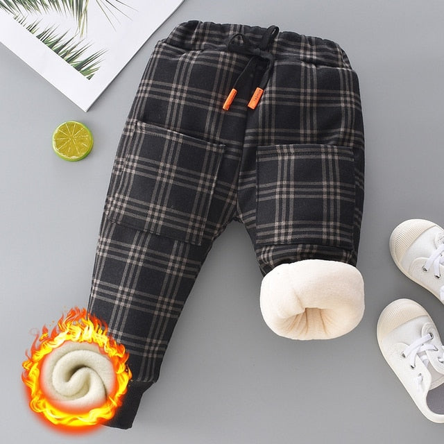 Warm Elastic Waist Jogger Pants For Boys/ Toddlers