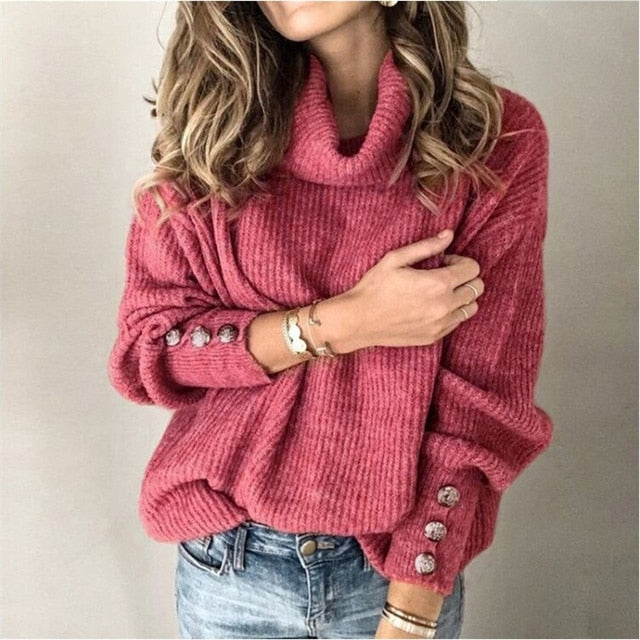 Long Sleeve High Collar Top for Women