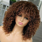 Human Hair Curly Wig For Women With Bangs