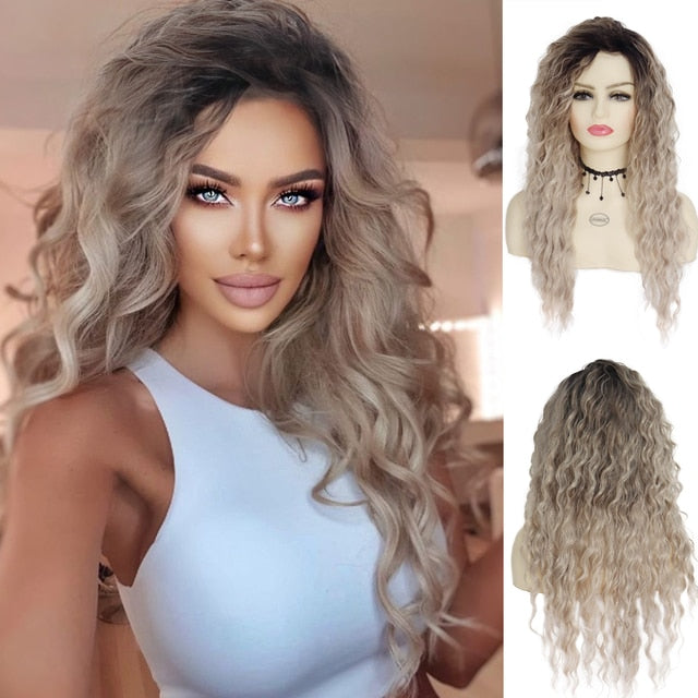 Waving Hair Long Curly Synthetic Wig