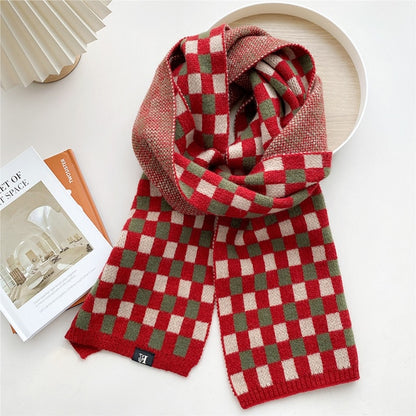 Christmas Printed Knitted Scarf for Kids