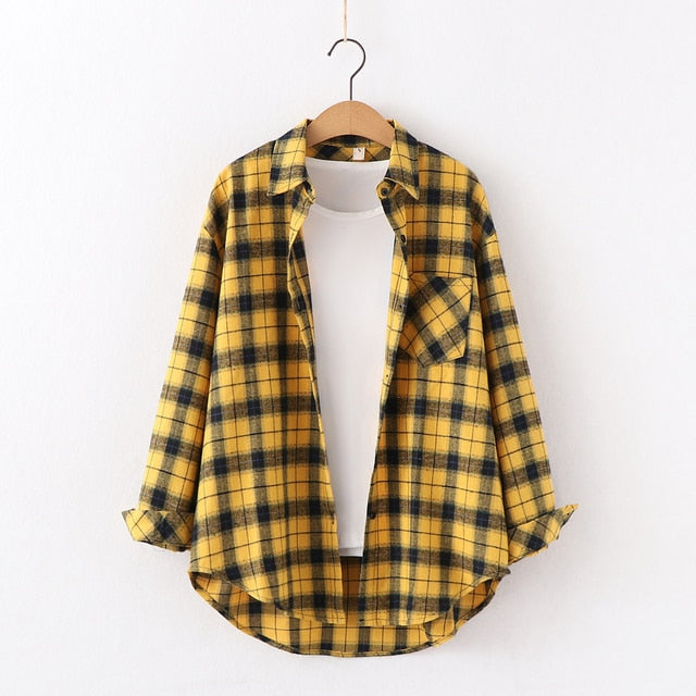 High-quality Soft Warm Winter Women's Plaid Shirt