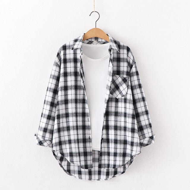 High-quality Soft Warm Winter Women's Plaid Shirt