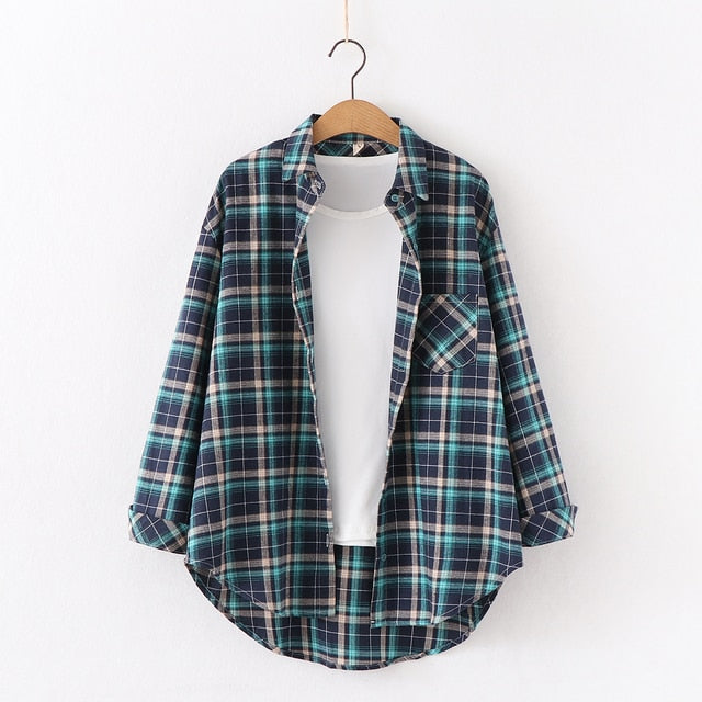 High-quality Soft Warm Winter Women's Plaid Shirt