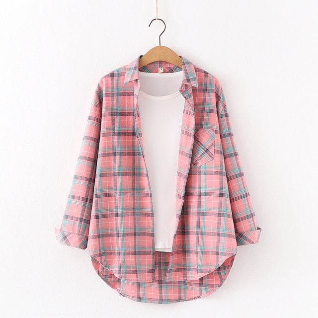 High-quality Soft Warm Winter Women's Plaid Shirt
