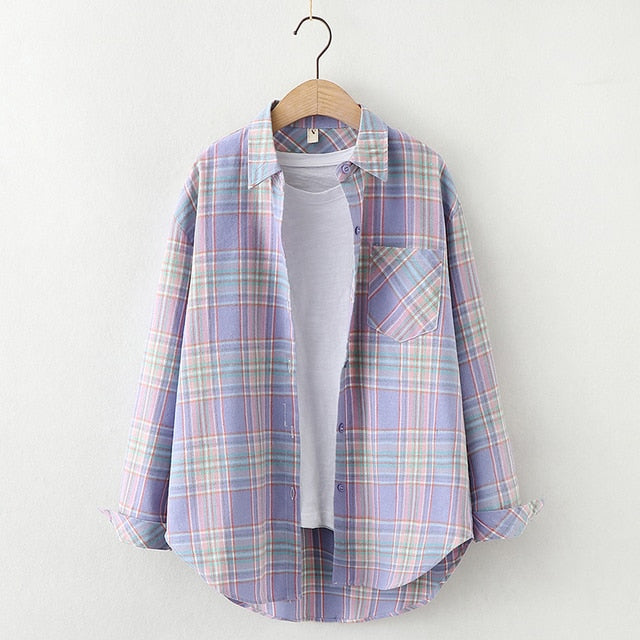 High-quality Soft Warm Winter Women's Plaid Shirt