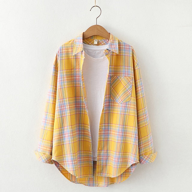 High-quality Soft Warm Winter Women's Plaid Shirt