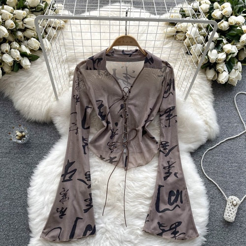 Vintage Print Top for Women