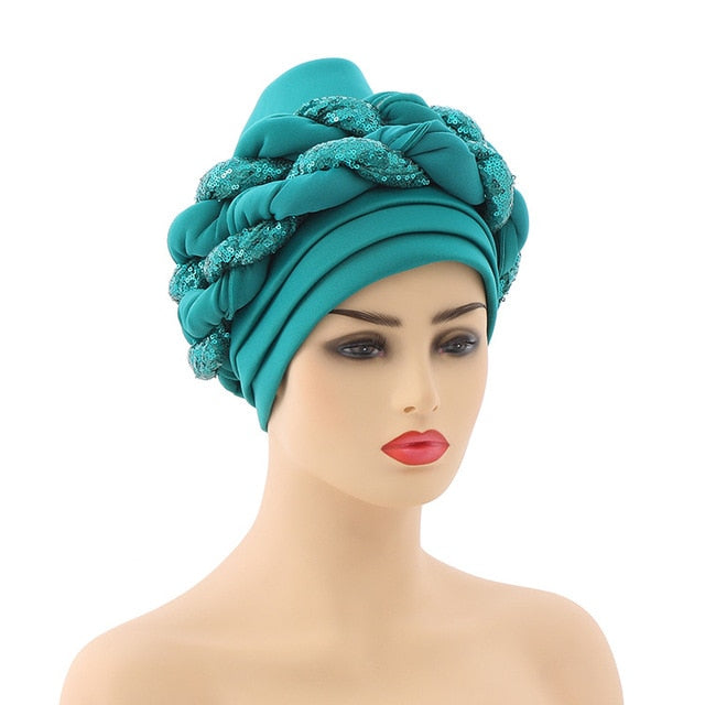 Turban Pleated Beanie Headwrap African Hat