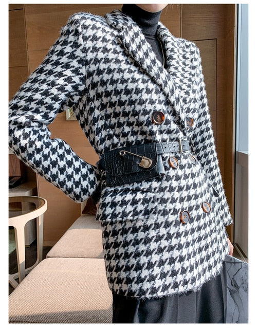 Houndstooth Suit Jacket for Women