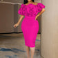 Women Sexy Bodycon Dresses Party Off Shoulder Ruffles Flower Event Celebrate Elegant Female Package Hips Vestidos African Gowns
