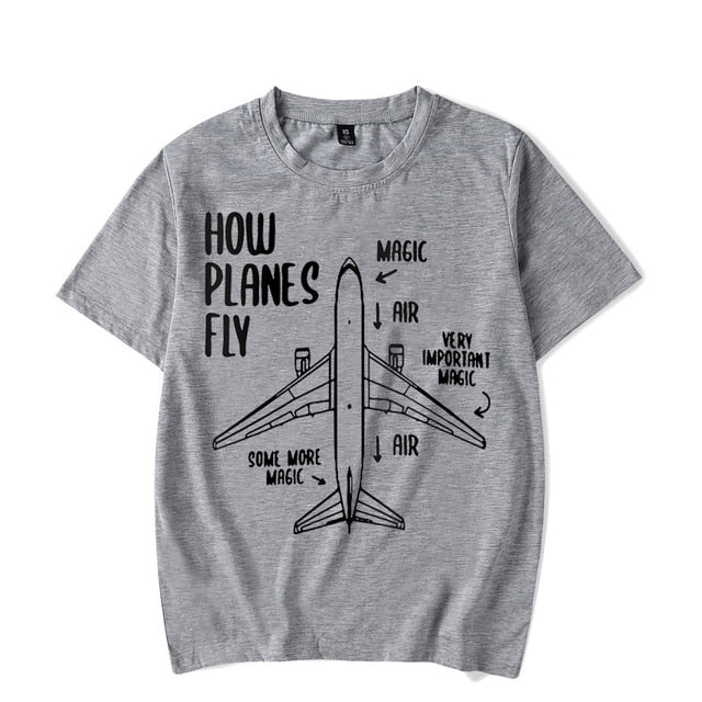 How Planes Fly Engineer Pilot Airplane Luminous Print Tees T-shirt for Men