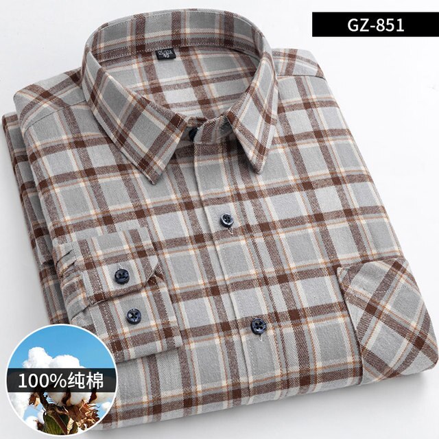 Cotton Long Sleeve Contrast Plaid High Quality Shirt for Men