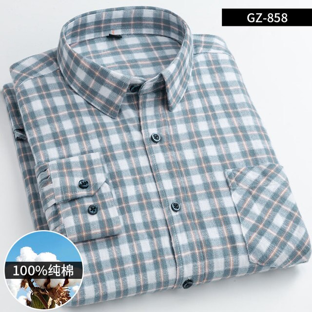 Cotton Long Sleeve Contrast Plaid High Quality Shirt for Men