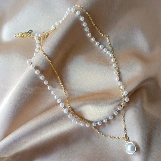 Neck Chain Pearl Choker Necklace