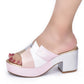 Italian Lady Shoes Slippers Sandals Platform Multicolor Design