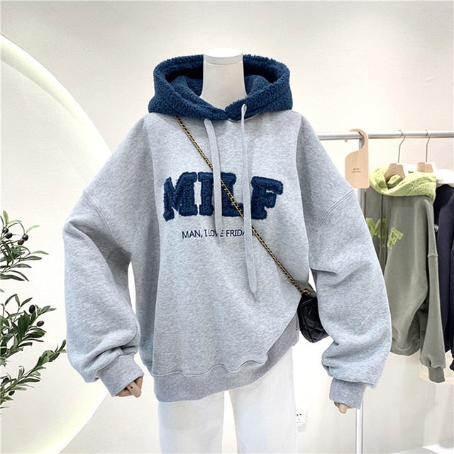 Lantern Sleeve Hoodies Sweatshirt for Women