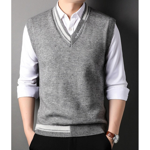 Sweater Pullover V Neck for Autumn Winter Vest